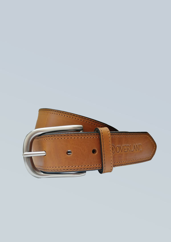Overland Burnished Double Stitched Belt